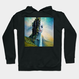 Portrait with waterfall Hoodie